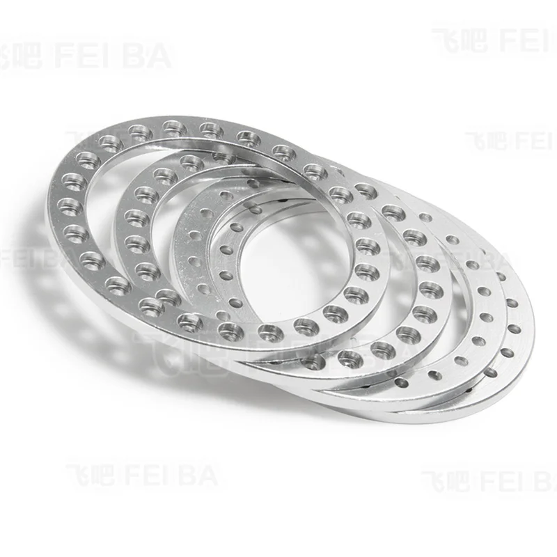 Anillo de presi&oacute;n de llanta de rueda, cubierta de cubo de rueda de aleaci&oacute;n de aluminio para coches RC 1,9, piezas modificadas, 2,2, 4 Uds.-4