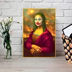 Забавный Джокер Мона Лиза курительная поп-арт Картина на холсте настенный плакат и печать на холсте картина для гостиной домашний декор