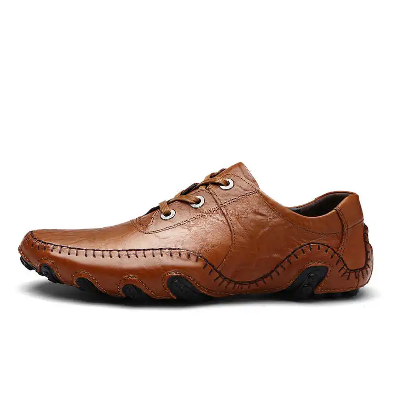 8890-brown Роскошные мужские туфли; высококачественные лоферы из натуральной кожи; мокасины; удобные мягкие мужские туфли на плоской подошве; новая обувь для вождения; большие размеры - Цвет: 8890-brown