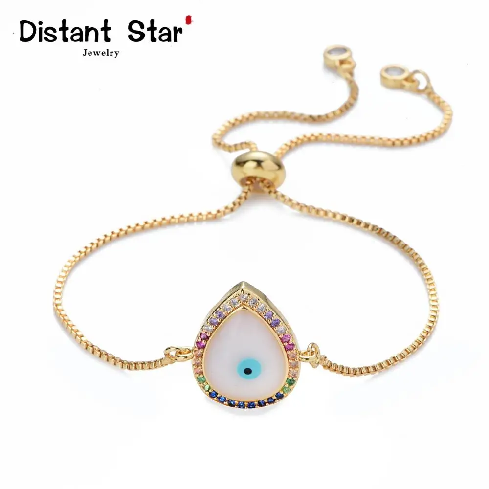 Новые женские браслеты и обручи с золотым радужным турецким глазом ювелирные