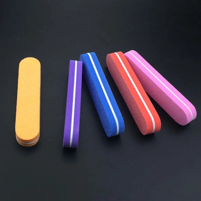 20 шт./компл. 90 мм Мини пилки для ногтей буферный блок губка пилка дизайна 180/100