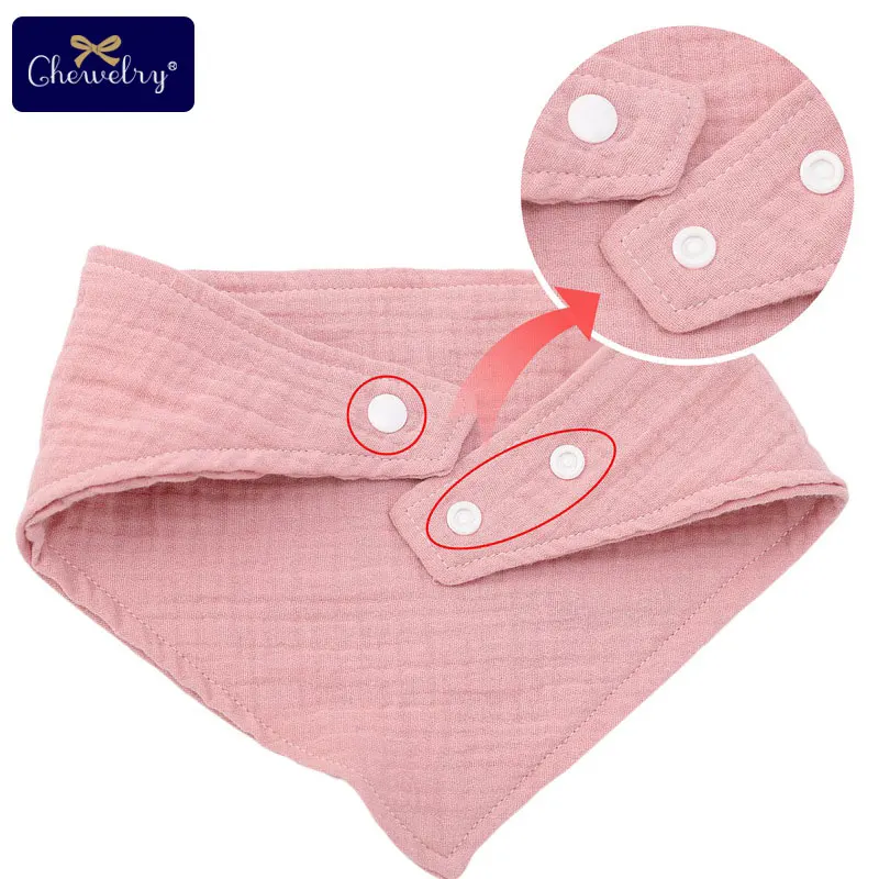 Let's Make Baby Bib Cotton Accessories Newborn Wholesale 1pc Solid Color Snap Button Soft Triangle Towel Feeding Drool Bibs | Детская