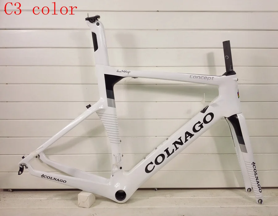 Красный T1000 карбоновая красная рама colnago для шоссейного велосипеда 12+ цветов на выбор, Сделано в Тайване, высококачественный карбоновый велосипед - Цвет: Красный