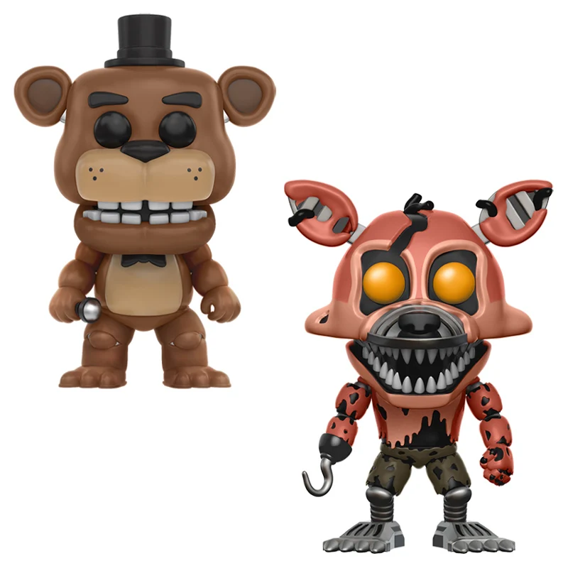 2PCS Игрушки Five Nights At Freddy's, ПВХ, 10 шт., фигурки, куклы-медведи из винила FNAF Бонни и Чика Foxy Freddy Fazbear, кукла - Цвет: 2PCS
