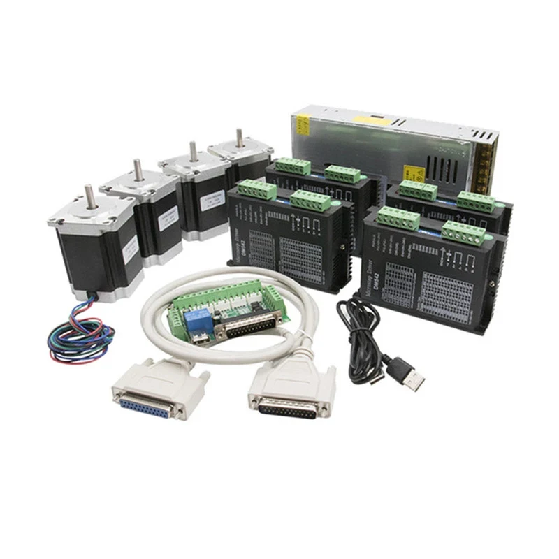 ЧПУ Nema 23 комплект шагового двигателя DM542 + плата интерфейса MACH3 + мотор 315 унций ЧПУ Nema 23 комплект шагового двигателя DM542 + плата интерфейса MACH3 + мотор 315 унций