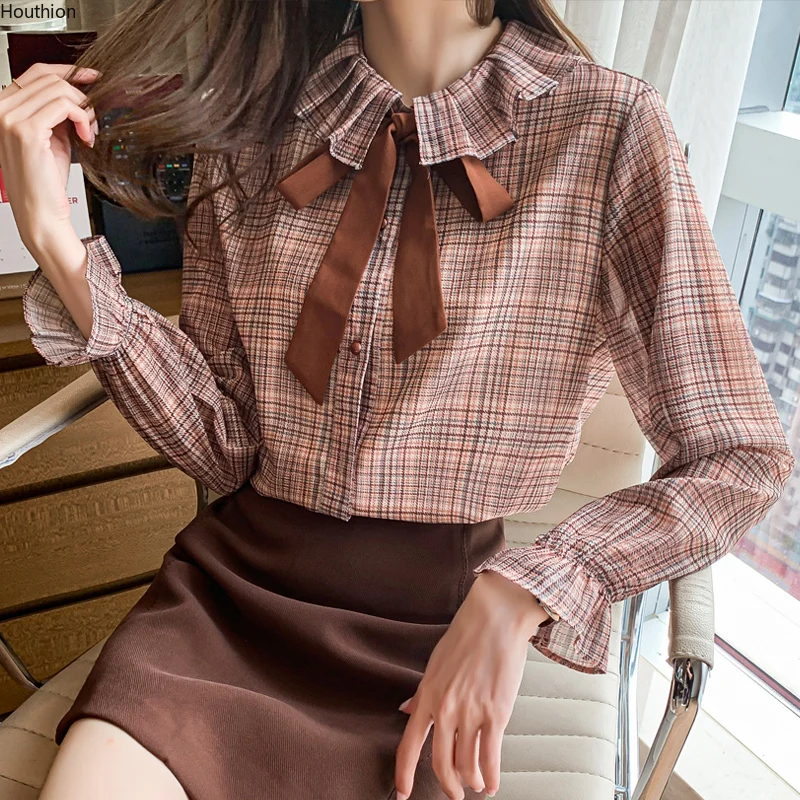 

Women's Blouses Fashion Tops Casual Shirts Lattice Blusas Loose Chiffon Lotus Leaf Collar Short Sleeve Korean New Summer
