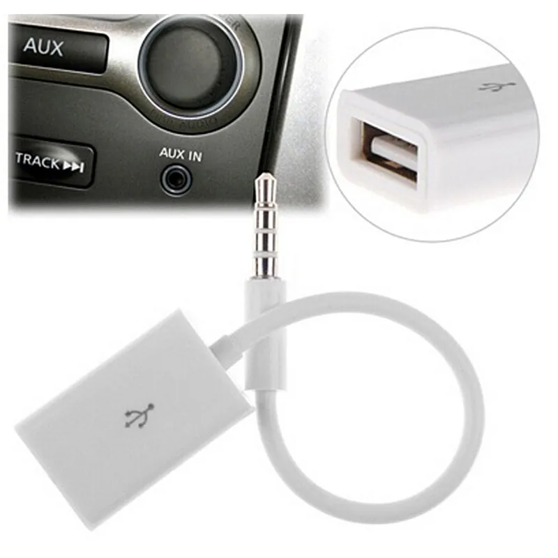

HOT Male To Female Economic Male AUX Audio Plug JacK USB 2.0 Female Converter Cable Cord Car MP3