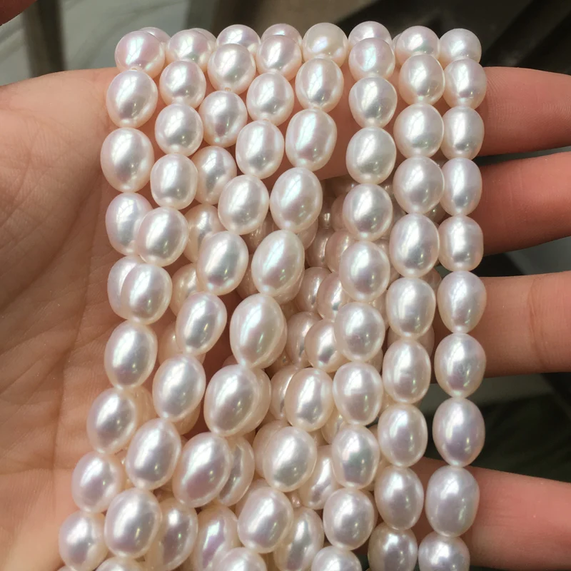 

Freshwater Pearl Necklace Round Shape with Size 7-8mm Pearls Perfect Luster for DIY Jewelry Loose Pearl Strands