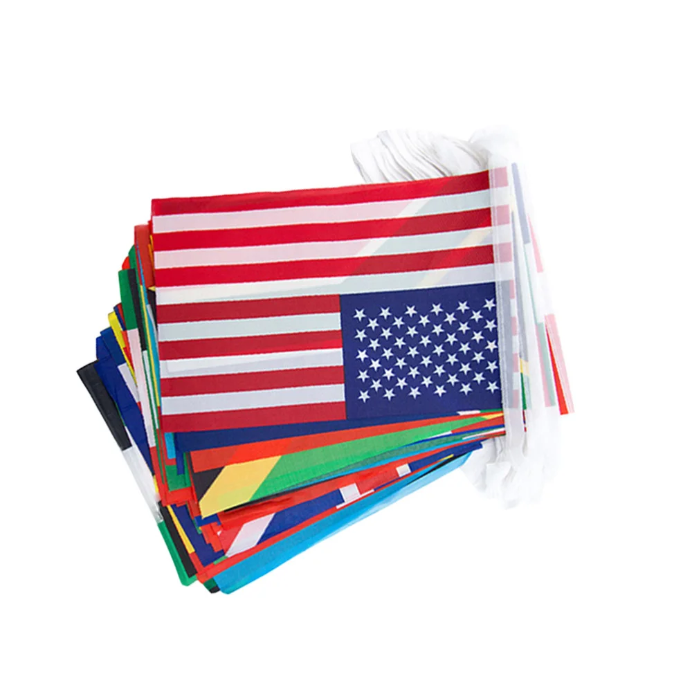 

1 Set Soccer Game Flag National String Flag Banner Teams Countries Banner for Bar Fans (Flag of No.9, 100PCS Flags)