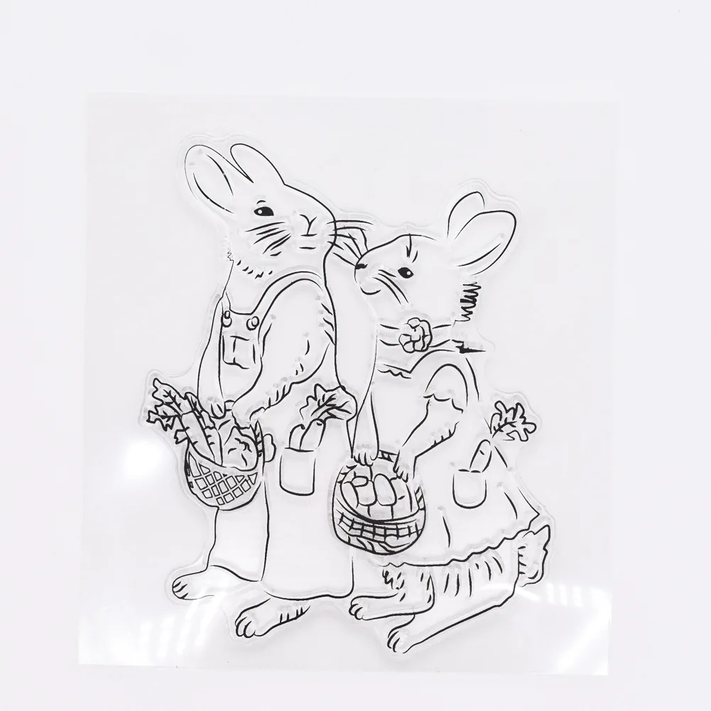 1 шт. прозрачные штампы с пасхальным кроликом для сделай сам скрапбукинг альбом