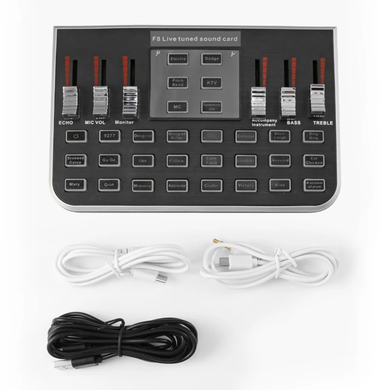 F8 4 Modes Studio Audio Mixer Microphone Webcast Entertainment Streamer Live Sound Card For Phone Computer Pc | Компьютеры и офис