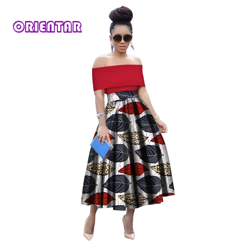 Летние африканские юбки для женщин Дашики богатый халат Базен Длинная женская