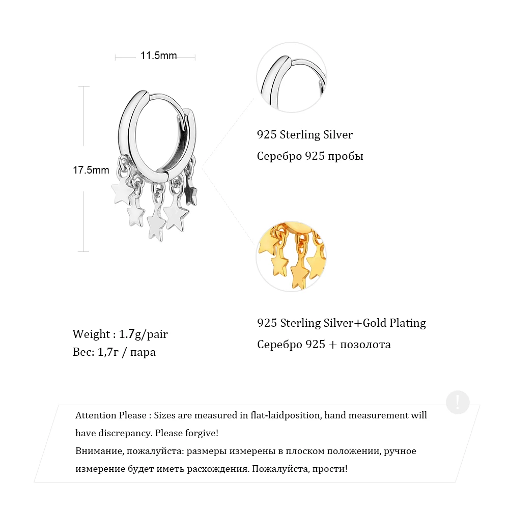 Женские маленькие серьги обручи SUPERWEAR Обручи из стерлингового серебра 925 пробы