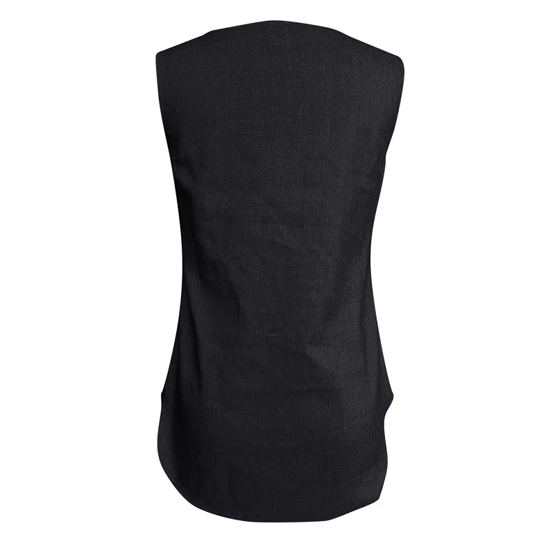 

Summer Casual Button V Neck Denim Blouses Women Fashion Harajuku Sleeveless Tank Top 2021 Vintage Solid Pocket Blusas Streetwear
