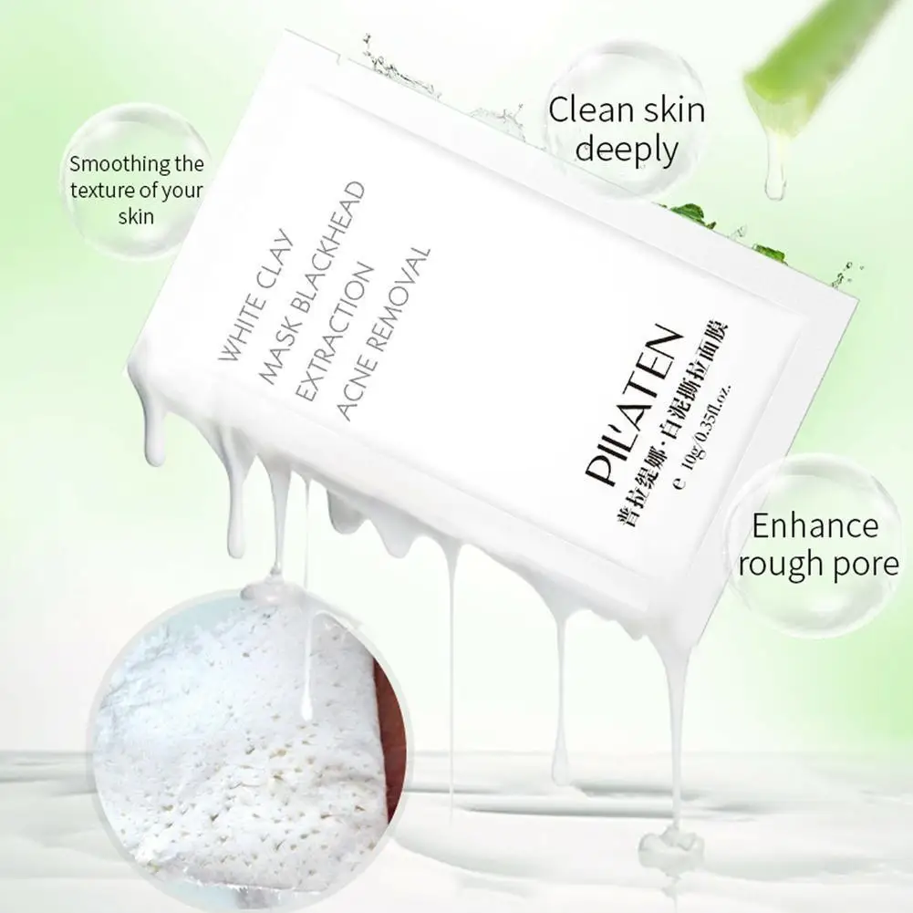 

1pc blackhead mask white mud tearing face mask hardened acne cleansing blackhead skin deep care powder U6A7