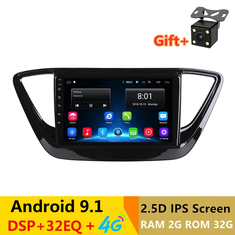 9 &quot2.5D IPS Android 1 автомобильный DVD GPS для Hyundai Verna Solaris 2017 2018 Автомобильный Радио Видео