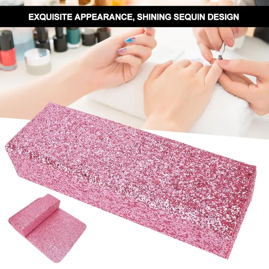 Маникюрный Стол с блестящими блестками для дизайна ногтей коврик подушки