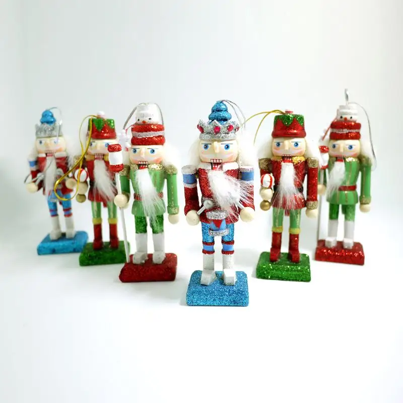 

12CM boutique nutcracker soldiers Shiny Bright shining puppets doll toy gift items the mouth can be active 6 pcs/lot HT013