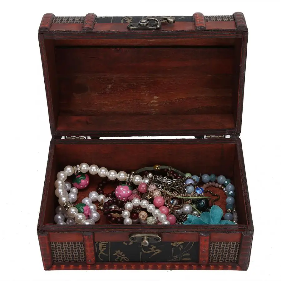 Винтажная шкатулка для хранения ювелирных изделий деревянное украшение