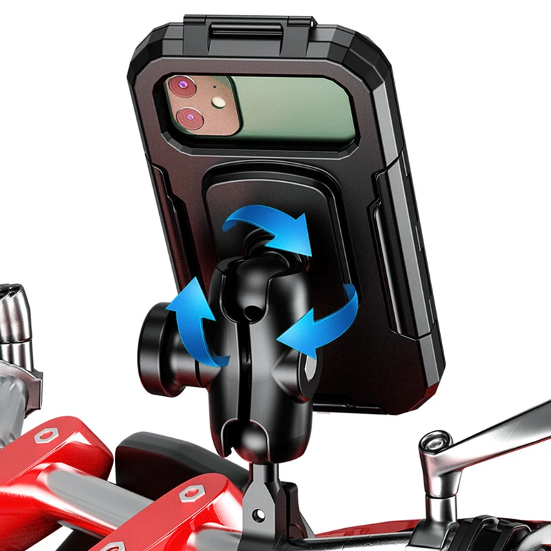 bicycle motorcycle phone holder stand case for 4 7 6 8 inch road bike support pouch bag 360 rotation cycling moto mobile mounts free global shipping