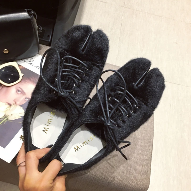 Новинка женская обувь из меха норки Зимние Мокасины на плоской подошве с
