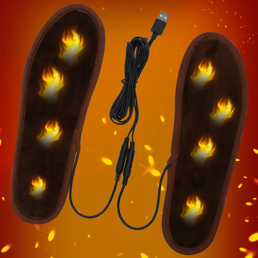 1 пара, унисекс, мягкая, морозостойкая, usb зарядка, электрическое отопление, стелька, грелка для ног, перезаряжаемая, нагреватель, колодки, подошва ortopedia Pad