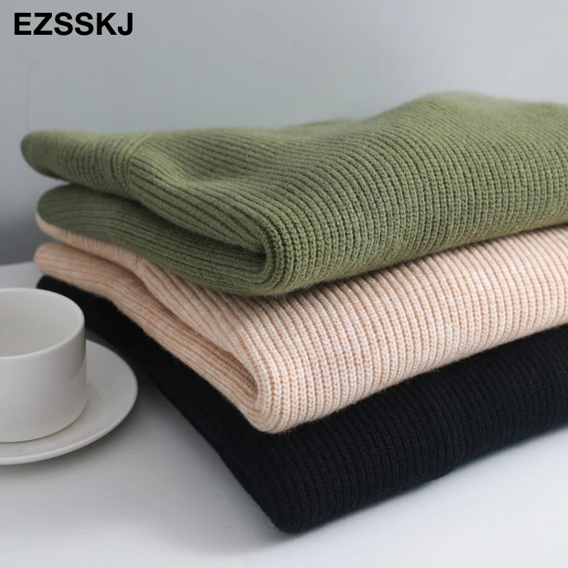 Женский толстый кашемировый свитер повседневный Свободный пуловер большого