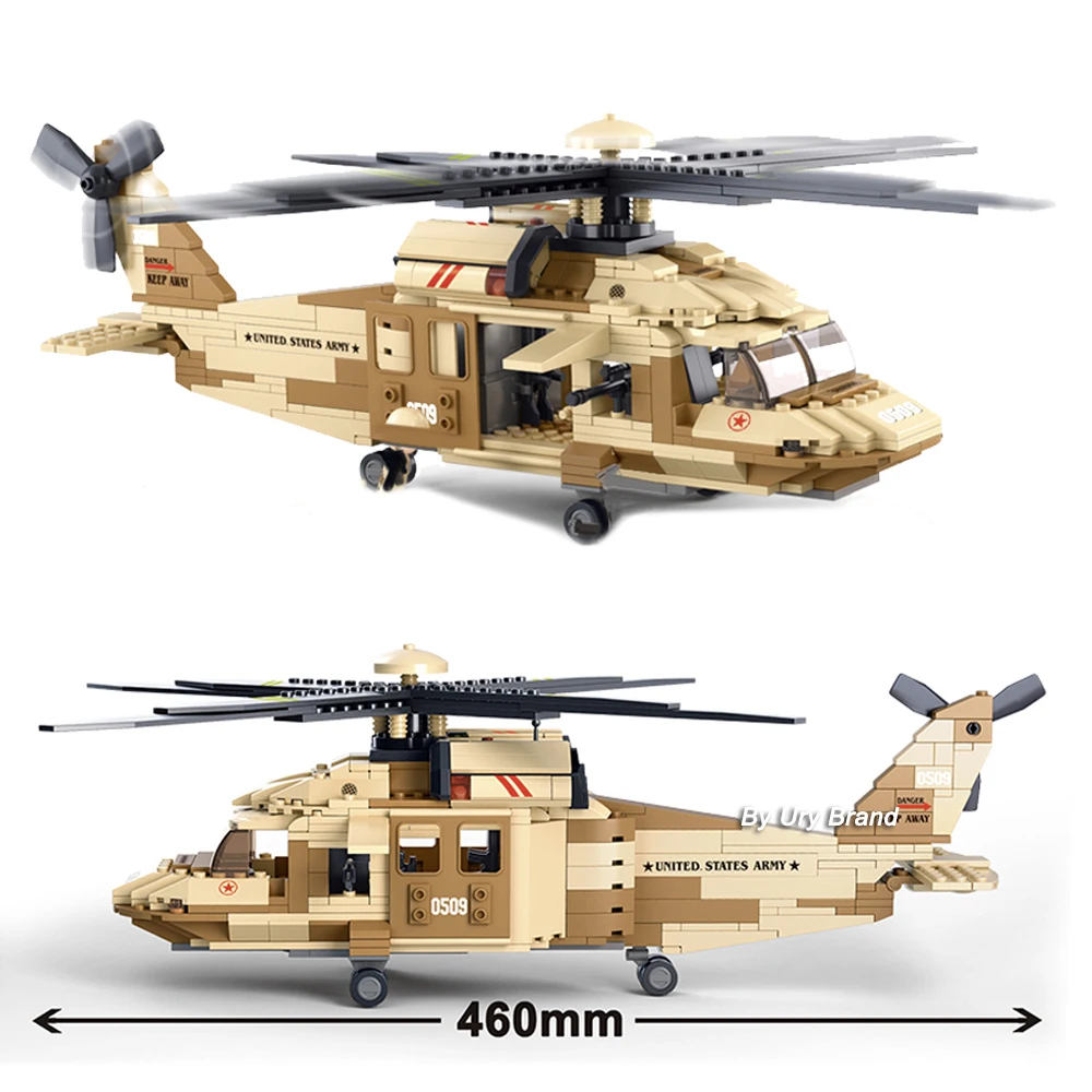 WW2 Военная серия вертолет ВВС самолёт армия солдаты куклы образовательные DIY