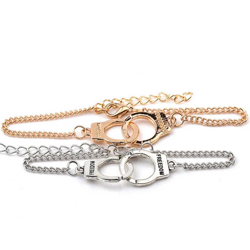 ZRM Trendy Handcuffs Bracelets Carved FREEDOM Couples Lock Bangles For Women Men Jewelry Lovers Valentines Day Gifts | Украшения и