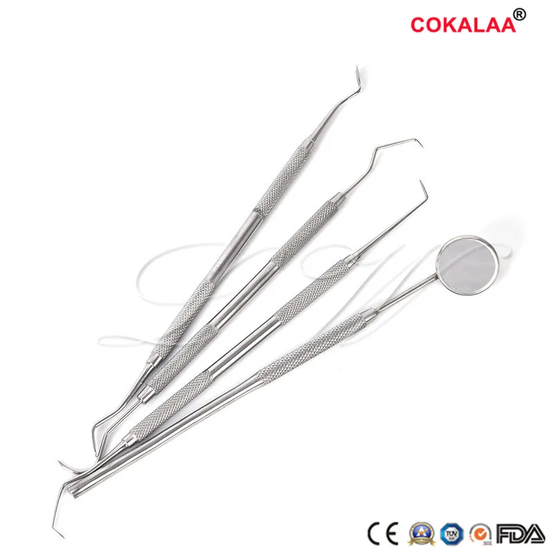 Стоматологическое зеркало из нержавеющей стали 4 шт./компл. набор