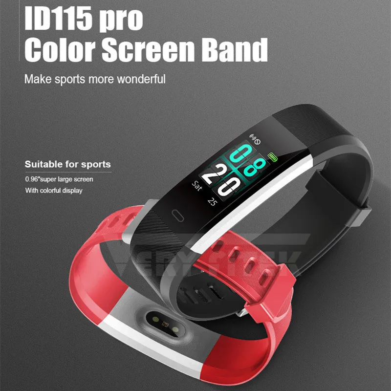 ID115 Pro цветной экран Смарт-Браслет Йога кардио монитор сердечного ритма браслет IP68 Водонепроницаемый фитнес-браслет Pk Fit Bit
