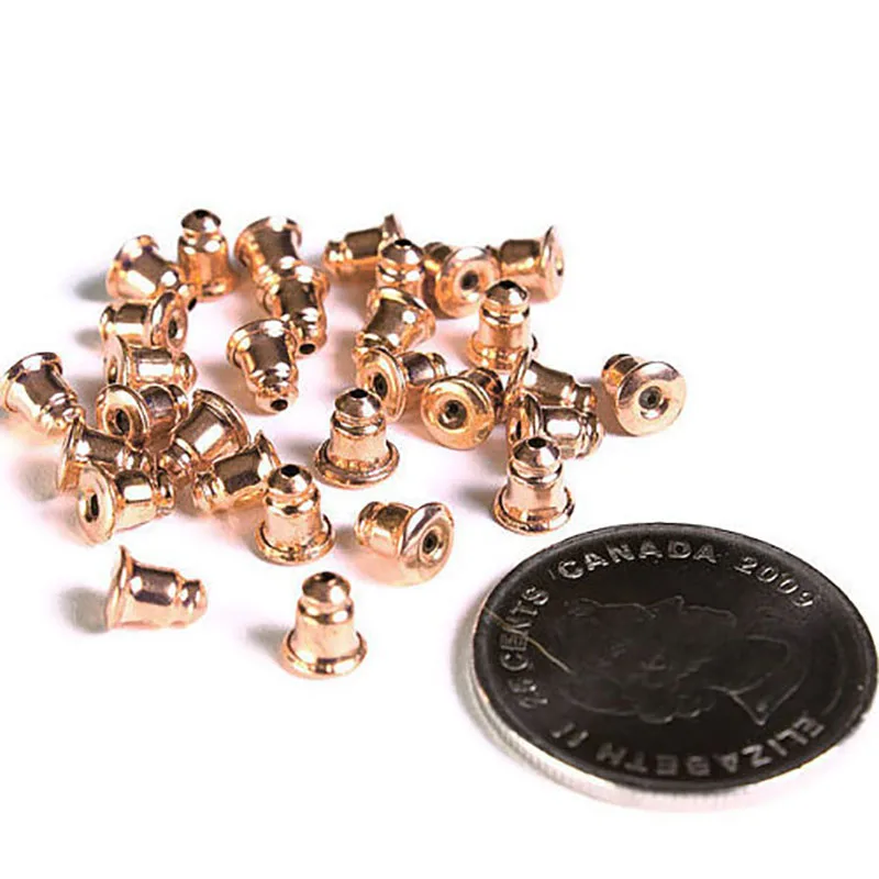 14K gold Серебро тон пуля клатч задние части ствола Earnuts серебро латунь для задние части фурнитура - Цвет: 14K gold