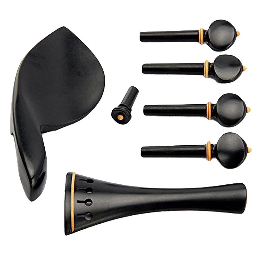 

Replacement Ebony Tuner Peg Tuners Endpins Chinrest Tailpiece for Violin 4/4