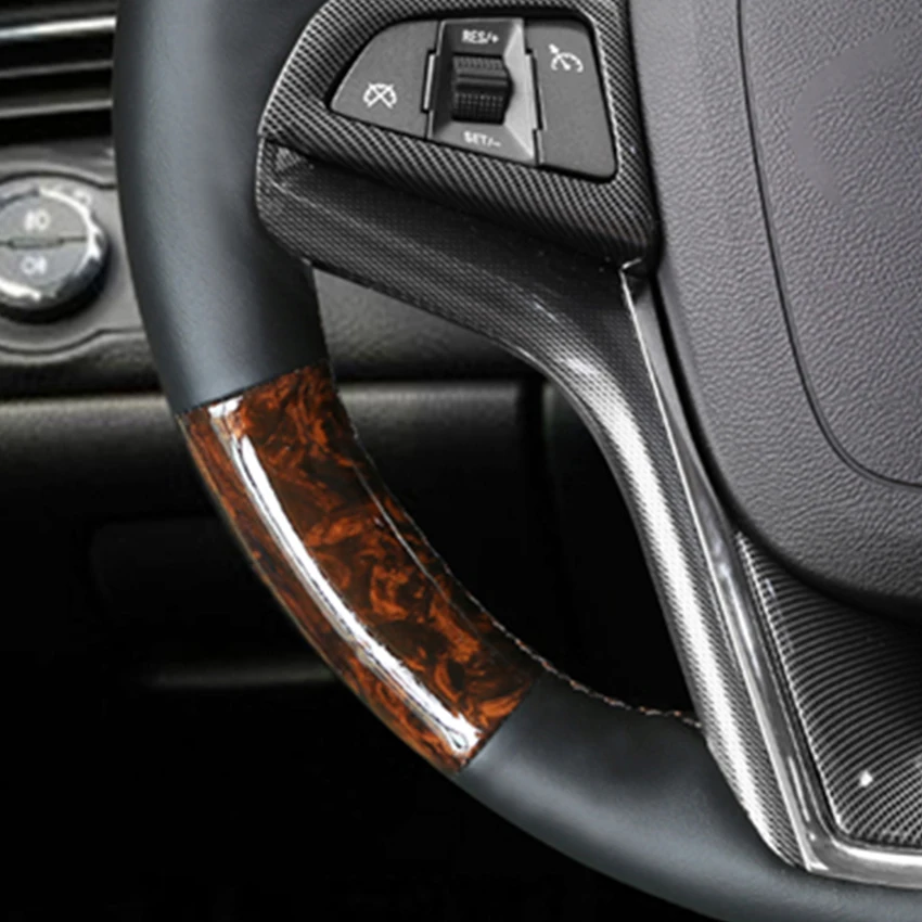 

LQTENLEO Black Leather Wood Grain Car Steering Wheel Cover For Chevrolet Malibu 2011-2018 Volt Camaro 2011-2015 Aveo 2016-2018