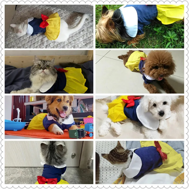 Новинка 2020 платье для собак и кошек зимняя одежда Белоснежки собаки юбка