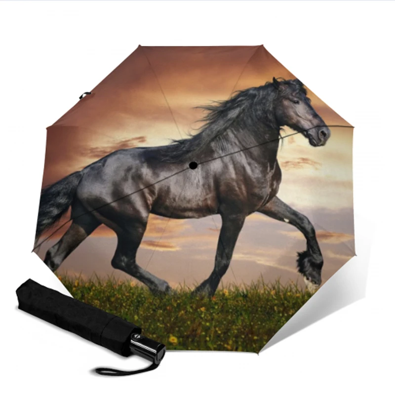 Прочные ветрозащитные автоматические зонтики тройного сложения зонтик от