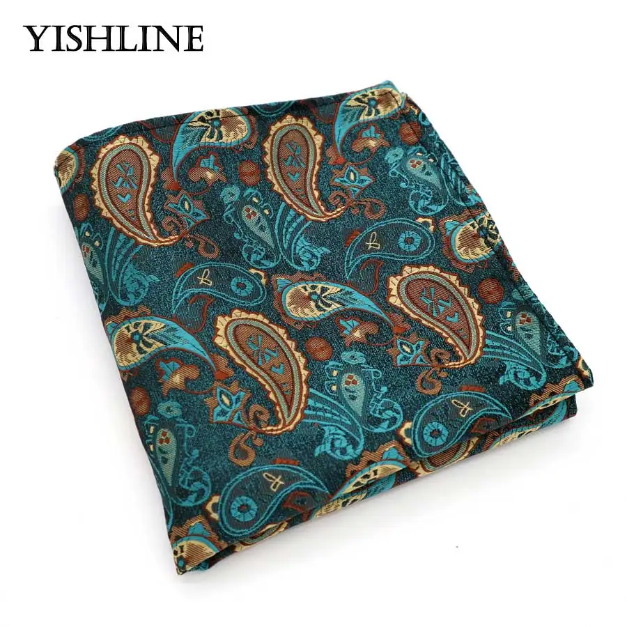 33 цвета модные мужские полиэстер шелковые карманные квадраты 25 см Пейсли дизайн