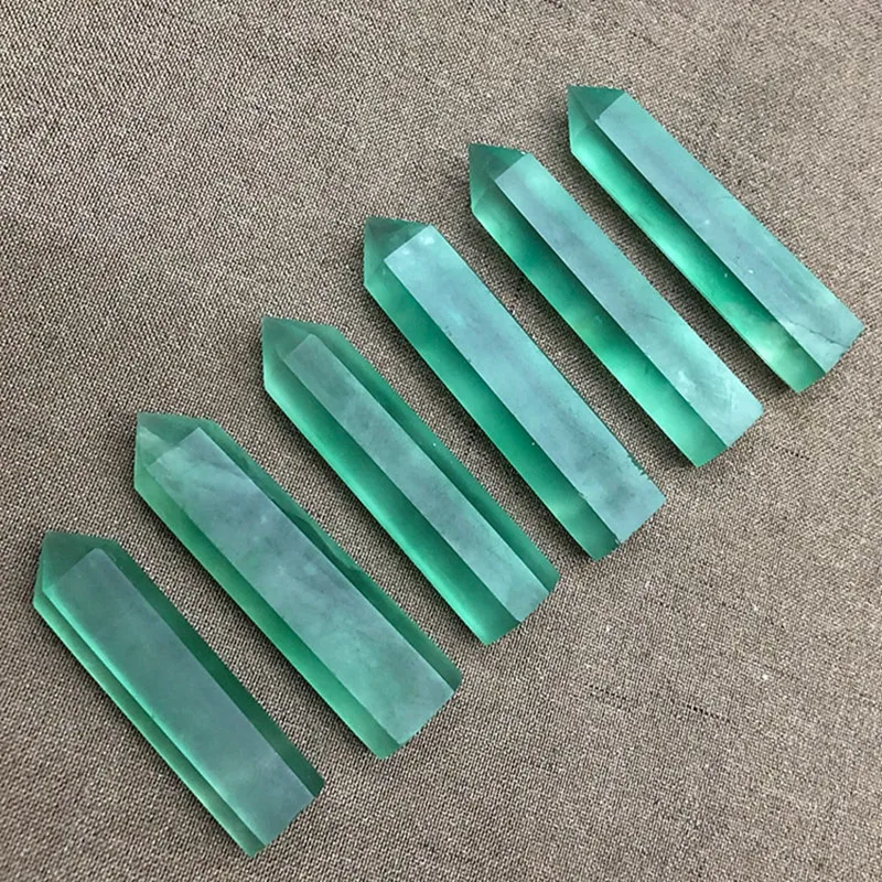 1 кг кулон флюорит в натуральный кристалл столб зеленый флуоресцентный из шести