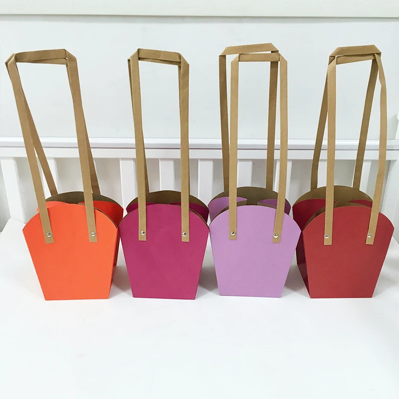 Водостойкая коробка для цветов из крафт-бумаги Цветочная упаковочная цветочная