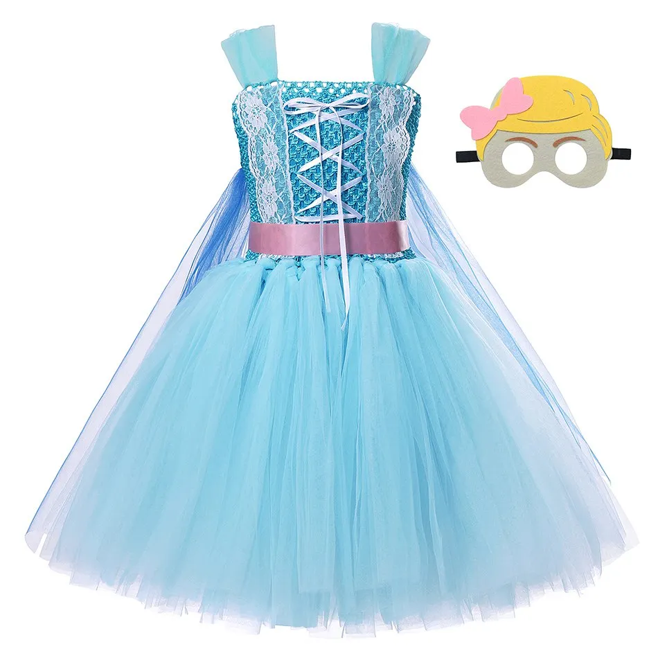 Bo Peep Tutu Set VOGUEON Toy Story 4 Woody Bo платье-пачка с маской для девочек Forky Buzz Lightyear Jessie нарядное платье костюм на Хэллоуин - Цвет: Bo Peep Tutu Set