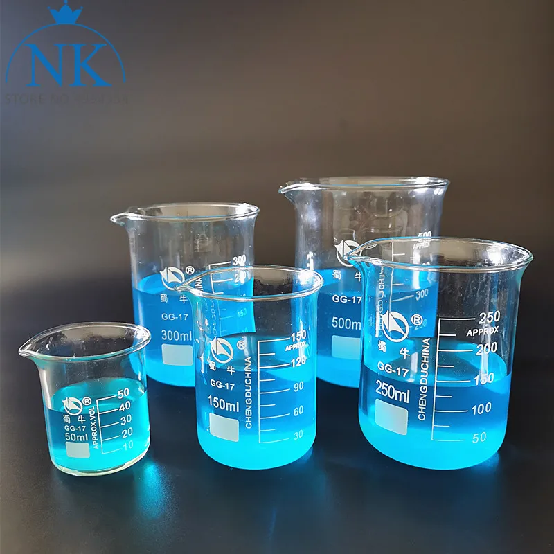 

5pcs/set 50ml/150ml/250ml/300ml/500ml Glass Transparent Beaker Glass Beaker Becherglas Becher Lab Glass Laboratory Equipment