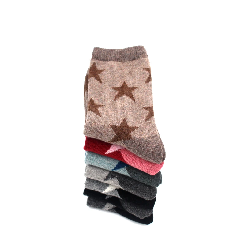 

2019 Warm Pentagram Wool Socks Winter Thicken Thermal Rabbit Warm Snow Socks for Ladies Big Size RUR36-42 206