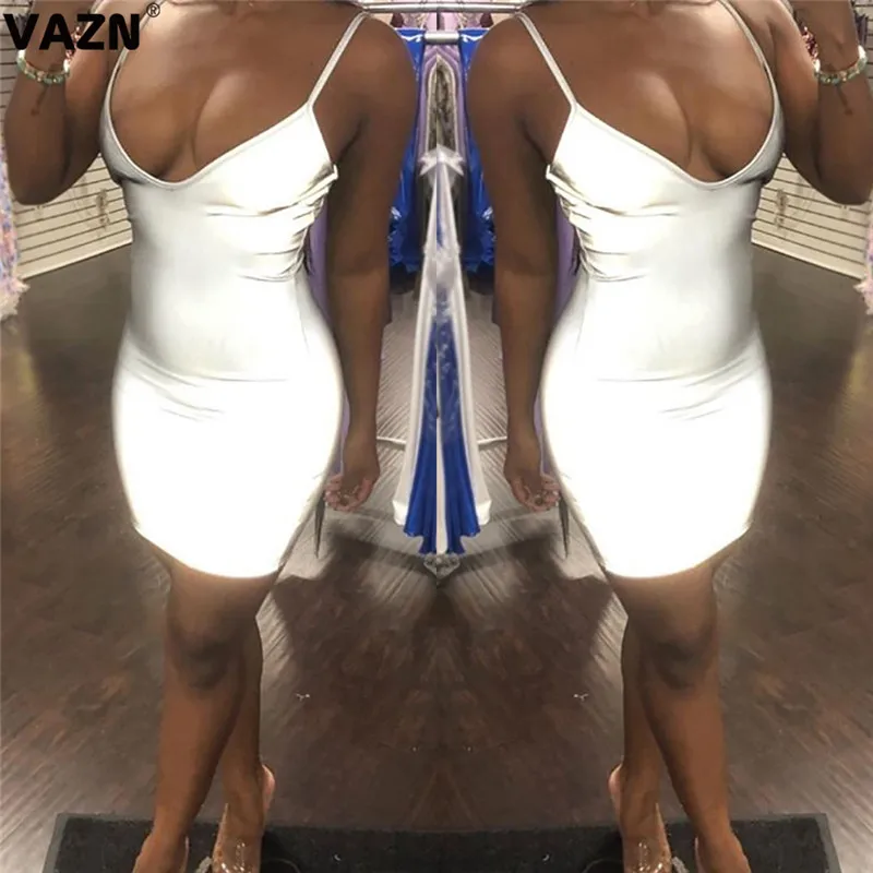 Элегантный продукт 2019 летнее сексуальное серебристое мини-платье на