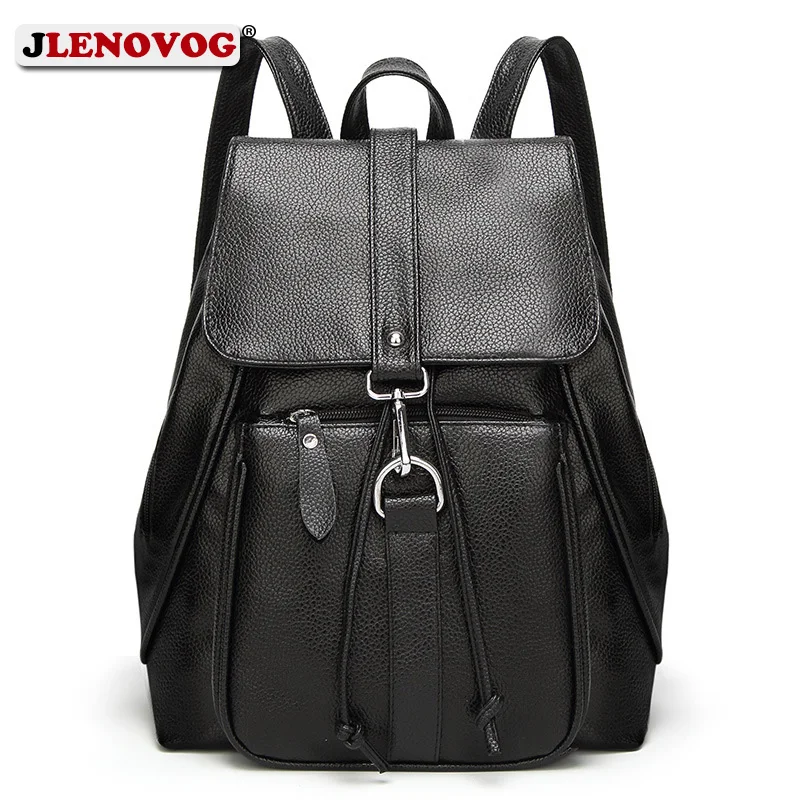 Женские модные рюкзаки из натуральной кожи высокое качество черный школьный