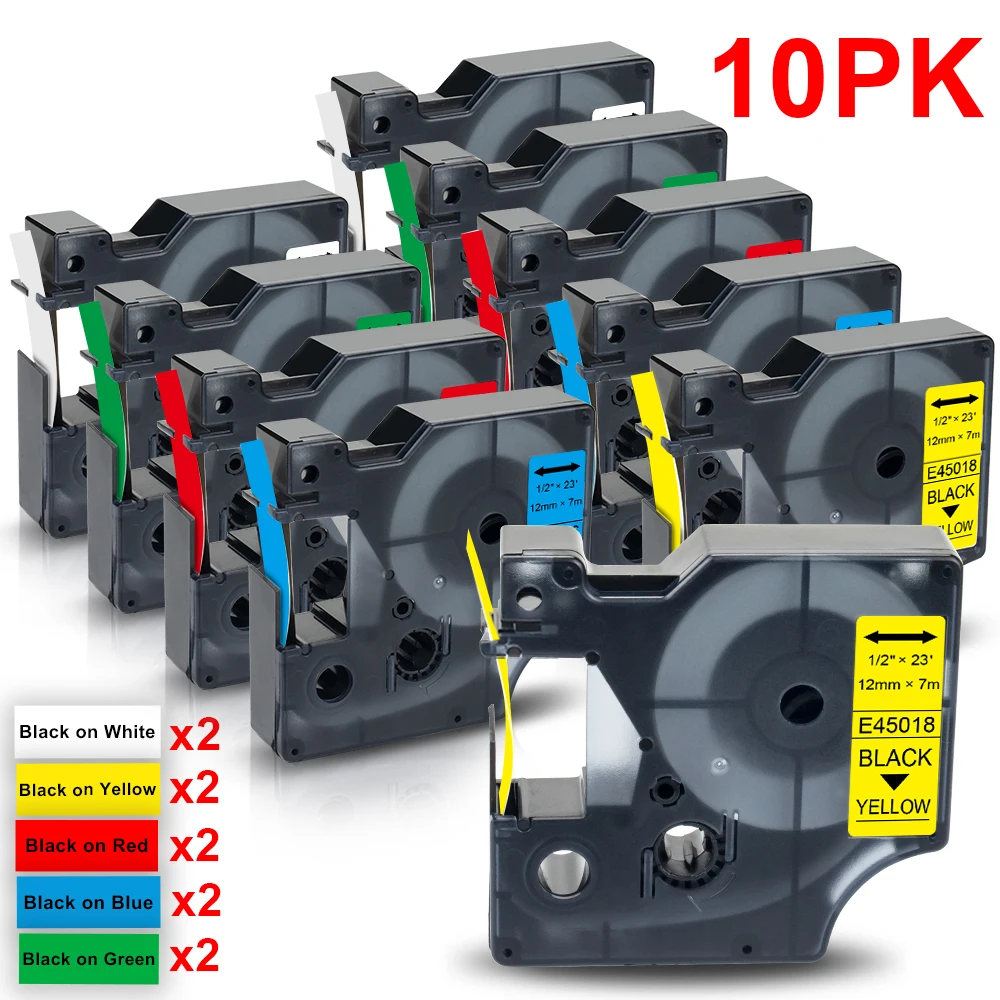 

Labelwell 6/9/12mm label for Dymo D1 45013 40913 43613 45018 compatible for Dymo LabelManager 160 280 LabelPoint 100 label maker