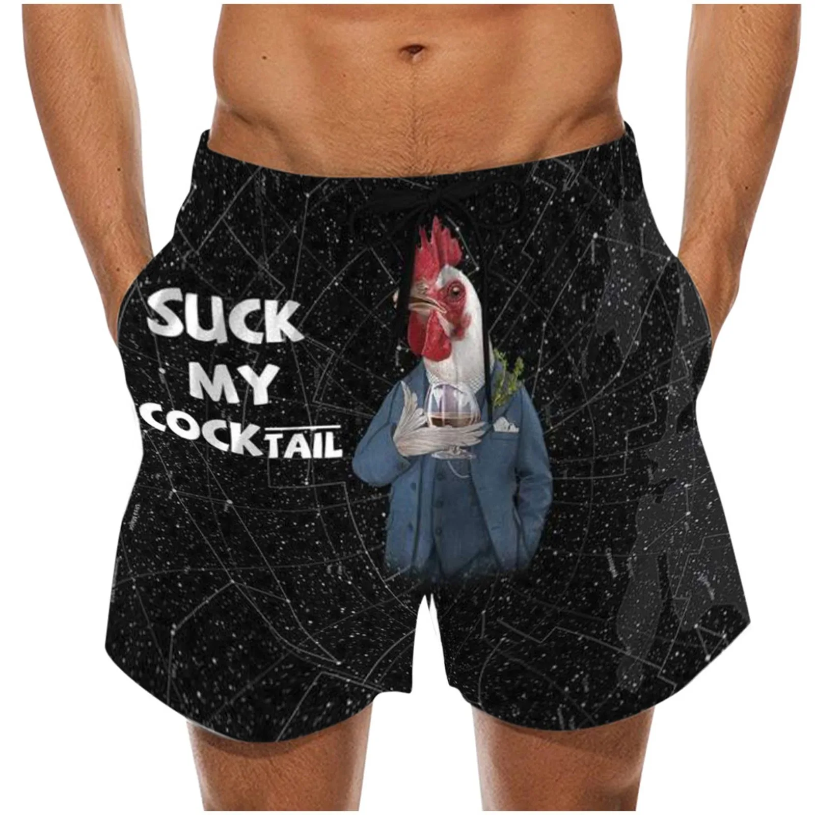 

Summer Men Drawstring Letter Special Cock Printed Beer Festival Quick-Drying Casual Leisure Jogging Outdoor Beach Wear Shorts#p3