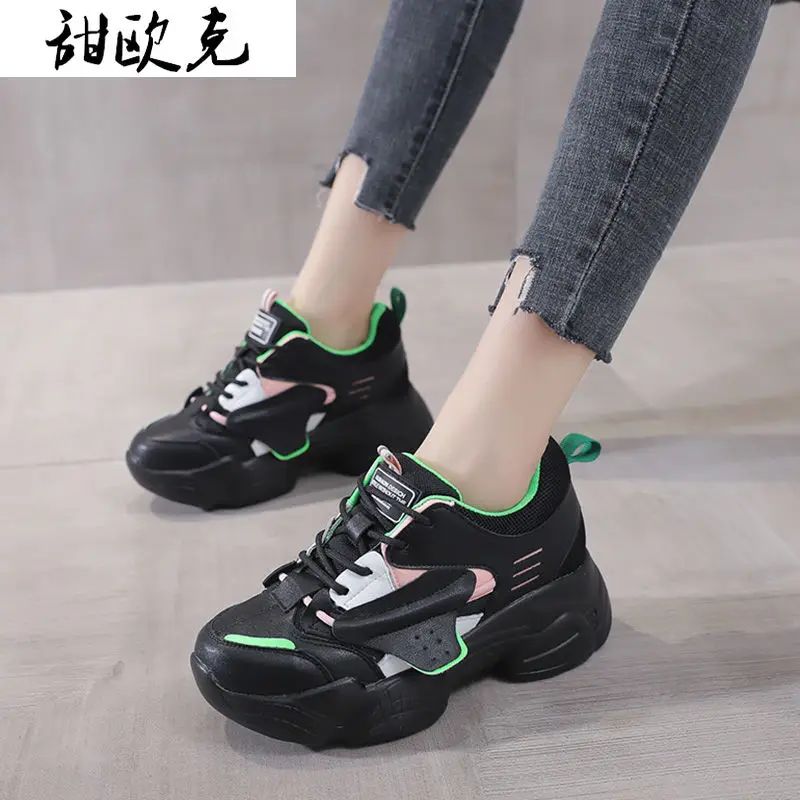 

2021 Autumn New Women Vulcanized Shoes Fashion Platform Sneakers Breathable Color Matching Women Casual Shoes Zapatillas Mujer