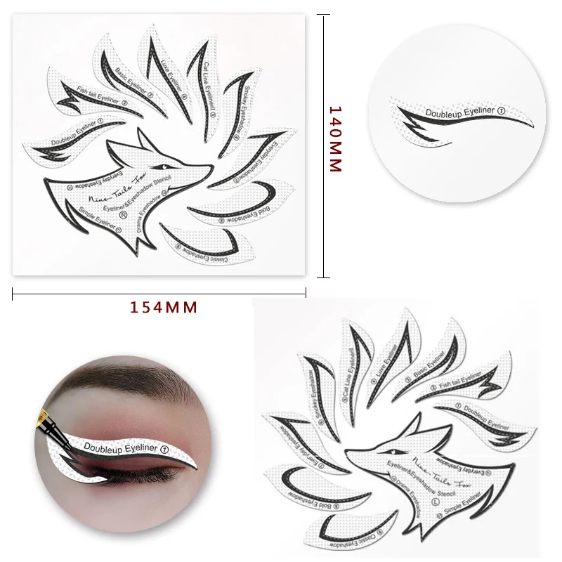 Eyeliner Eye Shadow Nine-Tailed Fox Patch Eyeshadow Models Template Shaping Stencil Eyes Make up Aid Tools | Красота и здоровье