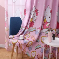 pink kawaii cartoon cat nursery curtains for girl kids children room bedroom cute blackout curtain drapes for living room