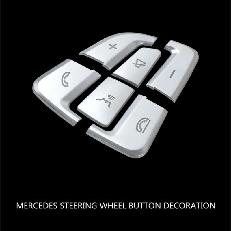 

Car steering wheel Button Switch knob Trim Cover sticker Accessories for Mercedes Benz A B C E S class GLC CLA CLS GLE GLS GLK